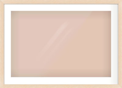 Natural Wood Flat Frame for 75 × 50cm artwork, with Smooth White Single Mount
