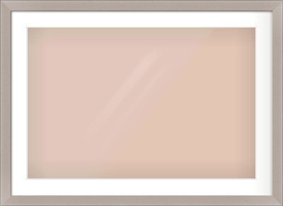 Brushed Silver & Black Sided Flat Frame for 75 × 50cm artwork, with Smooth White Single Mount