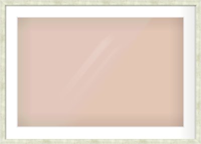Champagne Flat Frame for 75 × 50cm artwork, with Smooth White Single Mount