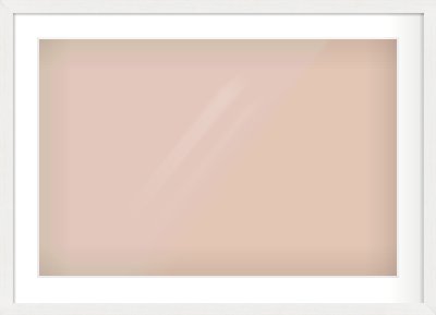White Stain Flat Frame for 75 × 50cm artwork, with Smooth White Single Mount