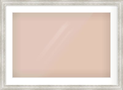 Silver Scoop Frame for 75 × 50cm artwork, with Smooth White Single Mount