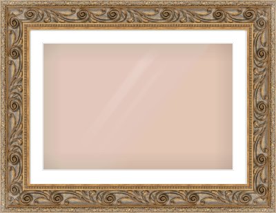 Gold Spoon Frame for 75 × 50cm artwork, with Smooth White Single Mount