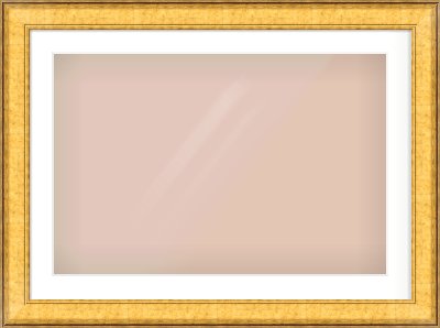 Gold Flat Frame for 75 × 50cm artwork, with Smooth White Single Mount