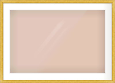 Gold Cushion Frame for 75 × 50cm artwork, with Smooth White Single Mount