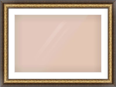 Gold Spoon Frame for 75 × 50cm artwork, with Smooth White Single Mount