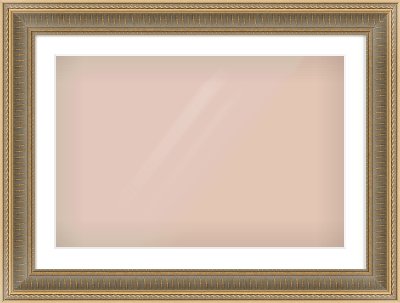 Gold Spoon Frame for 75 × 50cm artwork, with Smooth White Single Mount