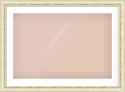 Ivory Distressed Frame for 75 × 50cm artwork, with Smooth White Single Mount