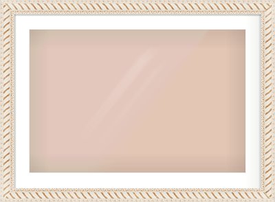 Off White & Gold Dome Frame for 75 × 50cm artwork, with Smooth White Single Mount