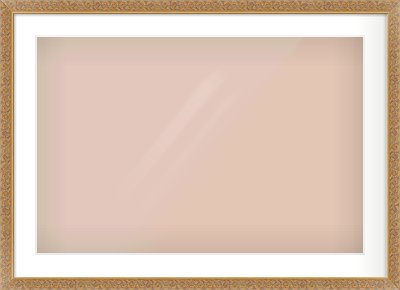 Gold Scoop Frame for 75 × 50cm artwork, with Smooth White Single Mount