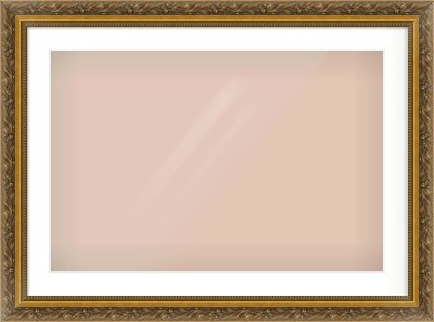 Gold Scoop Frame for 75 × 50cm artwork, with Smooth White Single Mount