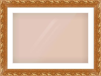 Gold Spoon Frame for 75 × 50cm artwork, with Smooth White Single Mount