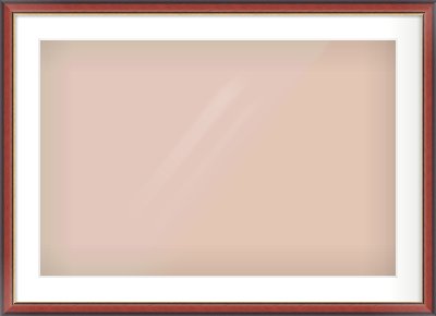 Brown Cushion Frame for 75 × 50cm artwork, with Smooth White Single Mount