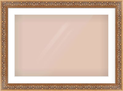 Gold Reverse Frame for 75 × 50cm artwork, with Smooth White Single Mount