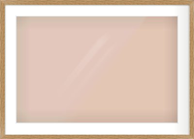 Oak Effect Flat Frame for 75 × 50cm artwork, with Smooth White Single Mount