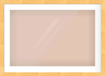 Oak Effect Flat Frame for 75 × 50cm artwork, with Smooth White Single Mount