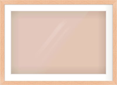 Oak Effect Flat Frame for 75 × 50cm artwork, with Smooth White Single Mount