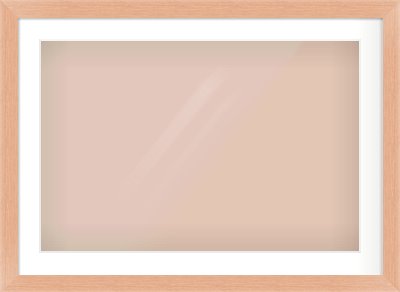 Oak Effect Flat Frame for 75 × 50cm artwork, with Smooth White Single Mount