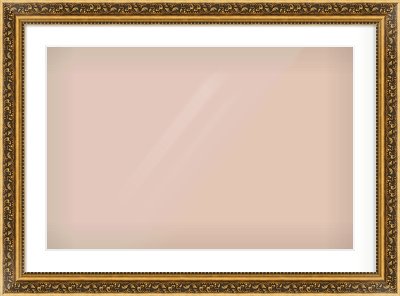 Gold Spoon Frame for 75 × 50cm artwork, with Smooth White Single Mount