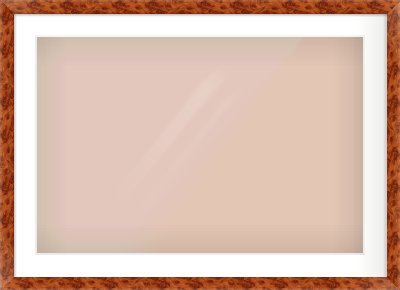 Brown Flat Frame for 75 × 50cm artwork, with Smooth White Single Mount
