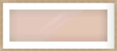 Oak Veneer Flat Frame for 30 × 10in artwork, with Smooth White Single Mount