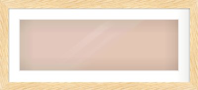 Natural Wood Reverse Frame for 30 × 10in artwork, with Smooth White Single Mount