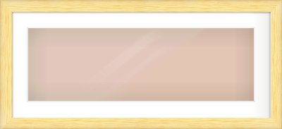 Natural Wood Cushion Frame for 30 × 10in artwork, with Smooth White Single Mount