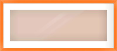 Orange Paint Flat Frame for 30 × 10in artwork, with Smooth White Single Mount