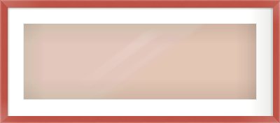 Red Paint Flat Frame for 30 × 10in artwork, with Smooth White Single Mount