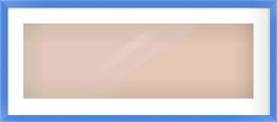 Light Blue Paint Flat Frame for 30 × 10in artwork, with Smooth White Single Mount