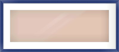 Blue Paint Flat Frame for 30 × 10in artwork, with Smooth White Single Mount