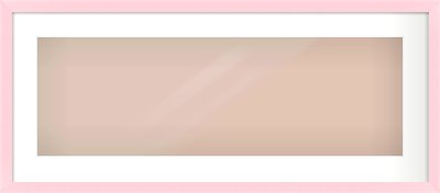 Pink Paint Flat Frame for 30 × 10in artwork, with Smooth White Single Mount