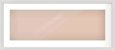 Silver Flat Frame for 30 × 10in artwork, with Smooth White Single Mount