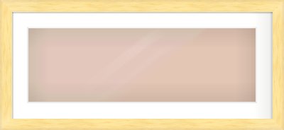 Natural Wood Stepped Flat Frame for 30 × 10in artwork, with Smooth White Single Mount