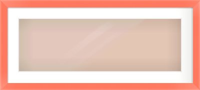 Orange Paint Flat Frame for 30 × 10in artwork, with Smooth White Single Mount
