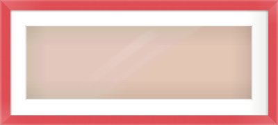 Red Paint Flat Frame for 30 × 10in artwork, with Smooth White Single Mount