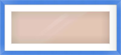Light Blue Paint Flat Frame for 30 × 10in artwork, with Smooth White Single Mount