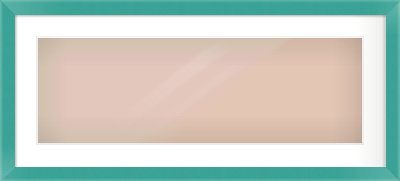 Green Paint Flat Frame for 30 × 10in artwork, with Smooth White Single Mount