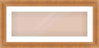 Antique Pine Flat Frame for 30 × 10in artwork, with Smooth White Single Mount