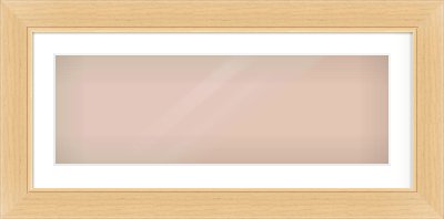 Natural Wood Flat Frame for 30 × 10in artwork, with Smooth White Single Mount
