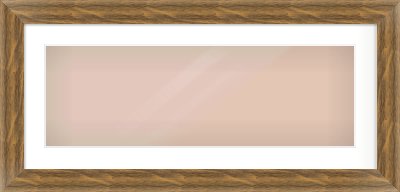 Characteristic Brown Flat Frame for 30 × 10in artwork, with Smooth White Single Mount