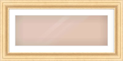 Natural Wood Scoop Frame for 30 × 10in artwork, with Smooth White Single Mount