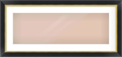 Black/Gold Reverse Frame for 30 × 10in artwork, with Smooth White Single Mount