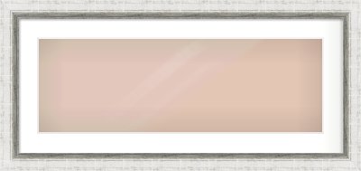 Silver Reverse Frame for 30 × 10in artwork, with Smooth White Single Mount