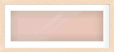 Natural wood Flat Frame for 30 × 10in artwork, with Smooth White Single Mount