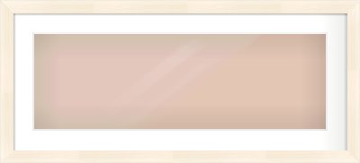 Natural Wood Flat Frame for 30 × 10in artwork, with Smooth White Single Mount
