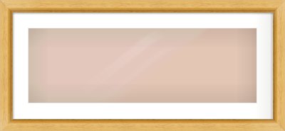 Natural Wood Reverse Frame for 30 × 10in artwork, with Smooth White Single Mount