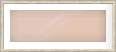 Champagne Silver with Black Sides Cushion Frame for 30 × 10in artwork, with Smooth White Single Mount