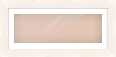 Ivory Driftwood Flat Frame for 30 × 10in artwork, with Smooth White Single Mount