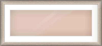 Champagne Silver Scoop Frame for 30 × 10in artwork, with Smooth White Single Mount