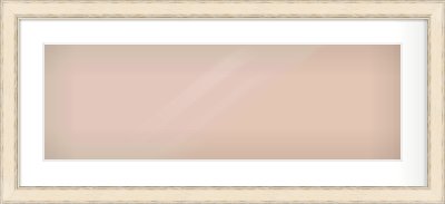 GOLD Flat Frame for 30 × 10in artwork, with Smooth White Single Mount